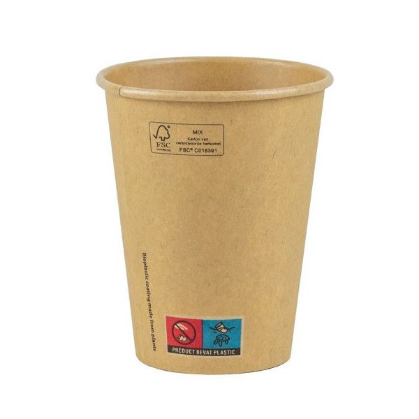 Koffiebeker, 360ml/12oz, 90mm, karton, bruin (2000 stuks)