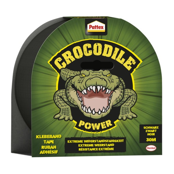 Plakband pattex crocodile 50mmx30m zwart(2505134)