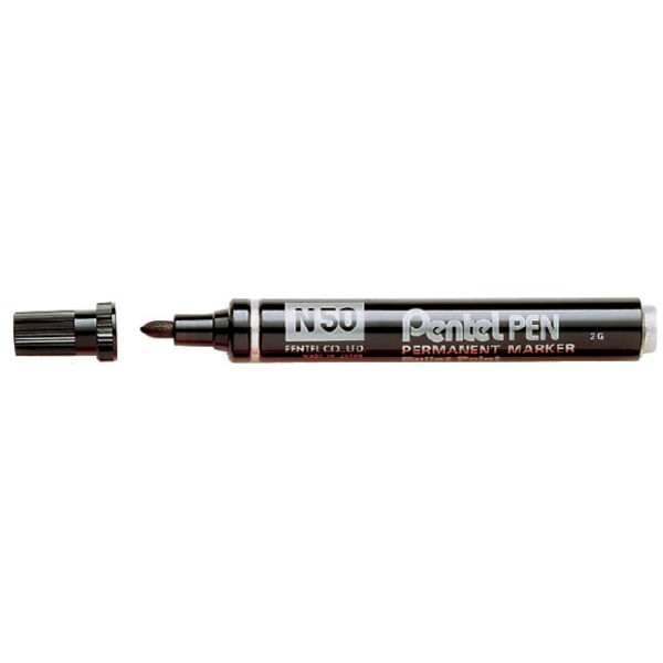 Viltstift pentel n50 perm rond 1.5-3mm zwart